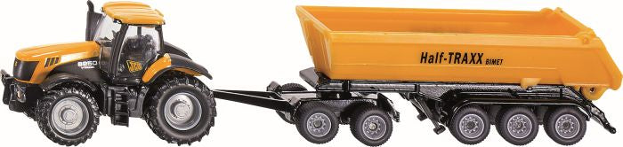 SIKU JCB Traktor mit Dolly und Kippmulde