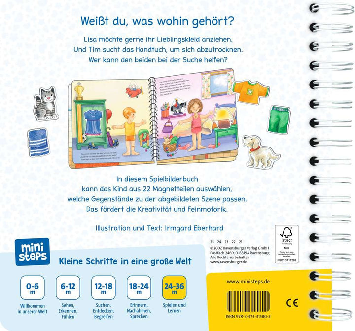 ministeps: Was gehört wohin? - Magnetbuch ab 2 Jahre, Kinderbuch, Bilderbuch