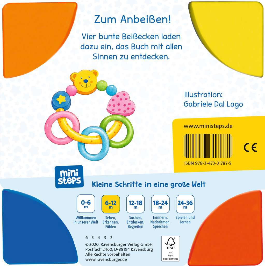 Mein allererstes Beißbuch: Baby-Buch ab 6 Monaten, Kinderbuch, Bilderbuch