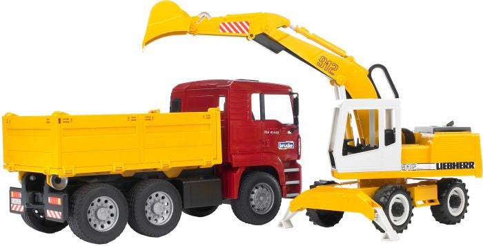 MAN TGA Kipper+Liebherr Schaufelbagger