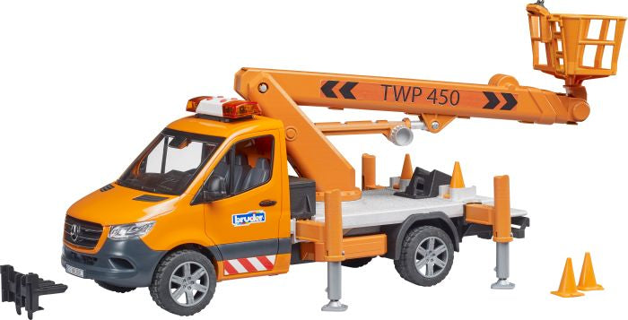MB Sprinter Arbeitsbühne mit Licht+Sound Modul BRUDER