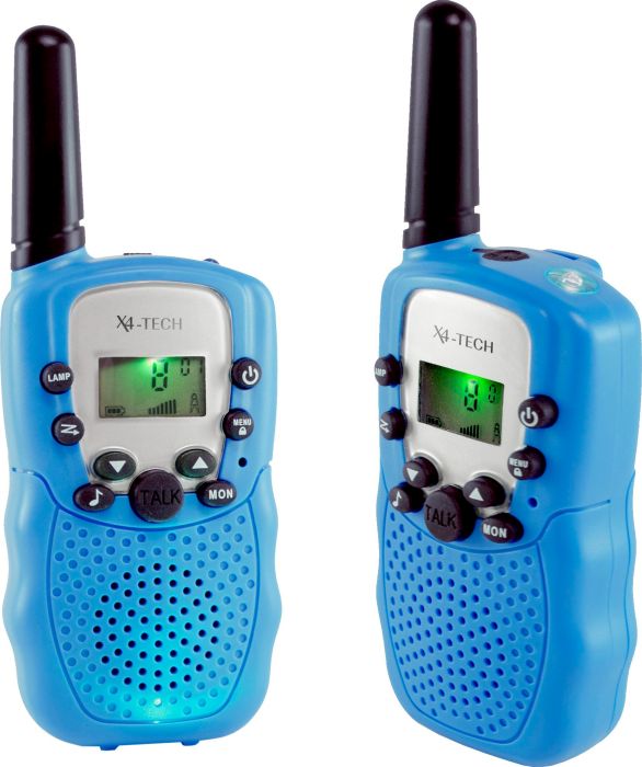 X4-TECH Walkie Talkie 2er Set blau