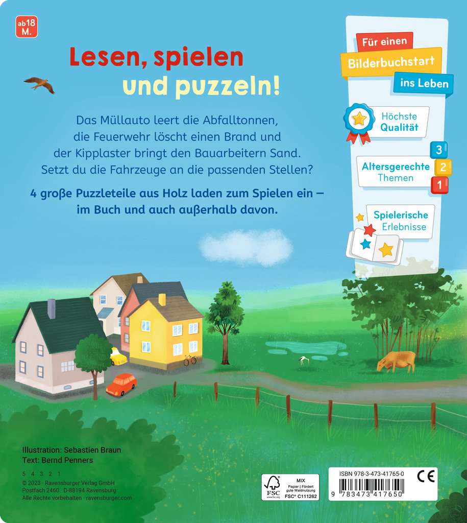 Spiel mit den Fahrzeugen: Mein buntes Holzpuzzle-Buch