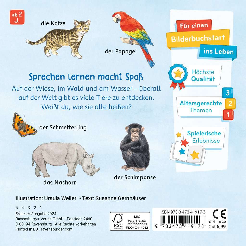 Mein Bilder-Wörterbuch: Unsere Tiere