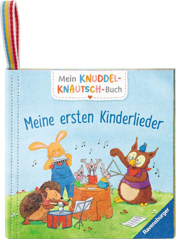 Mein Knuddel-Knautsch-Buch: Meine ersten Kinderlieder; weiches Stoffbuch, waschbares Badebuch, Babyspielzeug ab 6 Monate