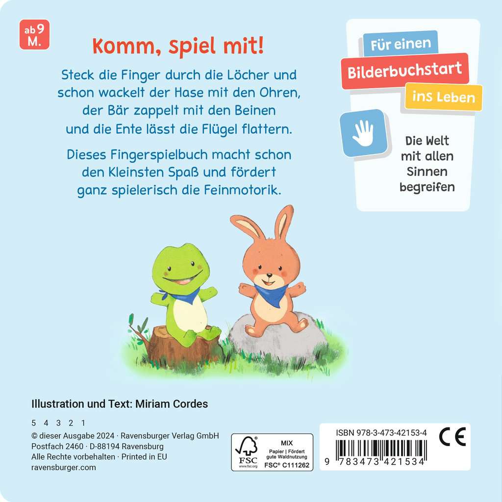 Ohren wackeln, Beine zappeln: Mein Fingerspielbuch. Babybuch ab 9 Monaten