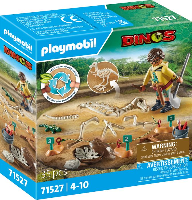 Ausgrabungsstätte mit Dino-Skelett