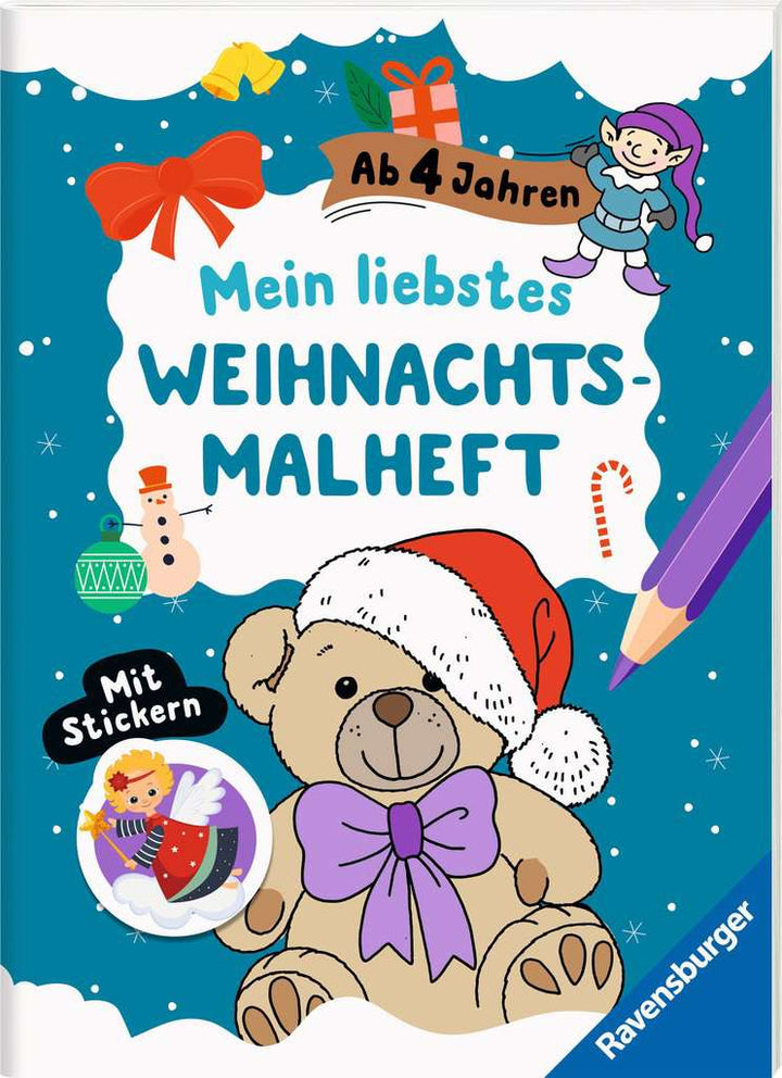 Mein liebstes Weihnachtsmalheft mit Stickern ab 4