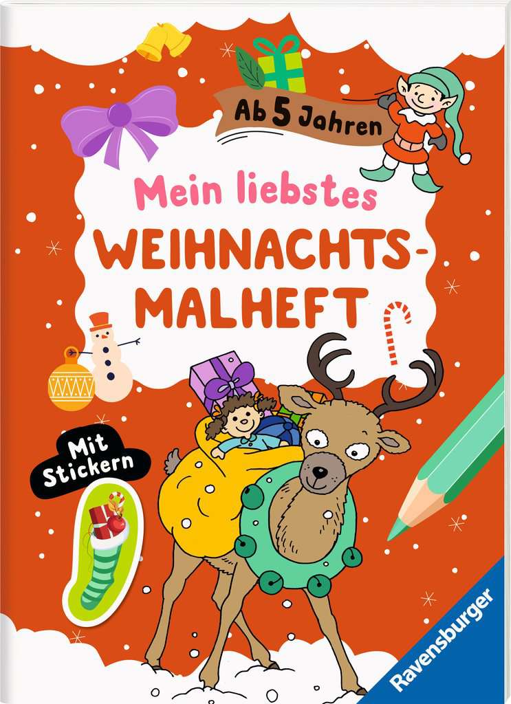 Mein liebstes Weihnachtsmalheft mit Stickern ab 5