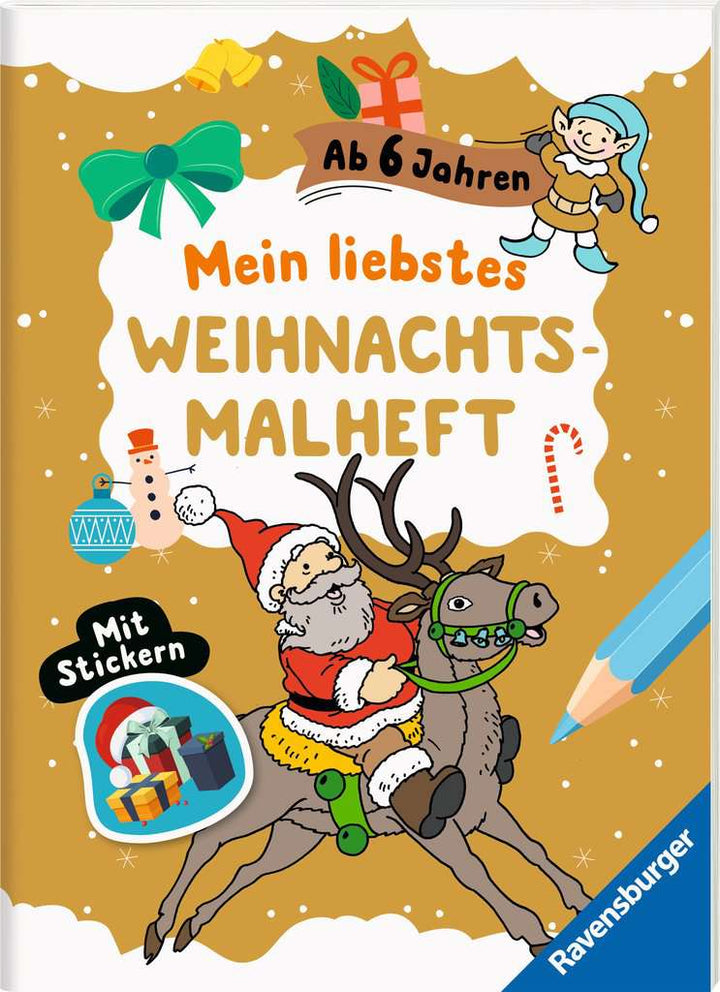 Mein liebstes Weihnachtsmalheft mit Stickern ab 6