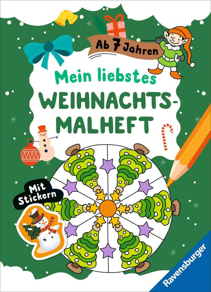 Mein liebstes Weihnachtsmalheft mit Stickern ab 7