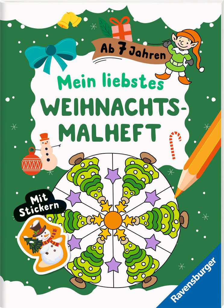 Mein liebstes Weihnachtsmalheft mit Stickern ab 7