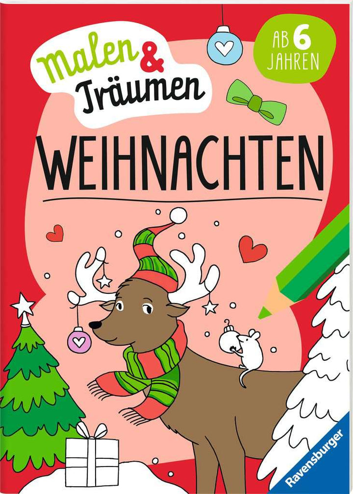 Ravensburger Weihnachten - malen und träumen - 24 Ausmalbilder für Kinder ab 6 Jahren - Weihnachtliche Motive zum Entspannen