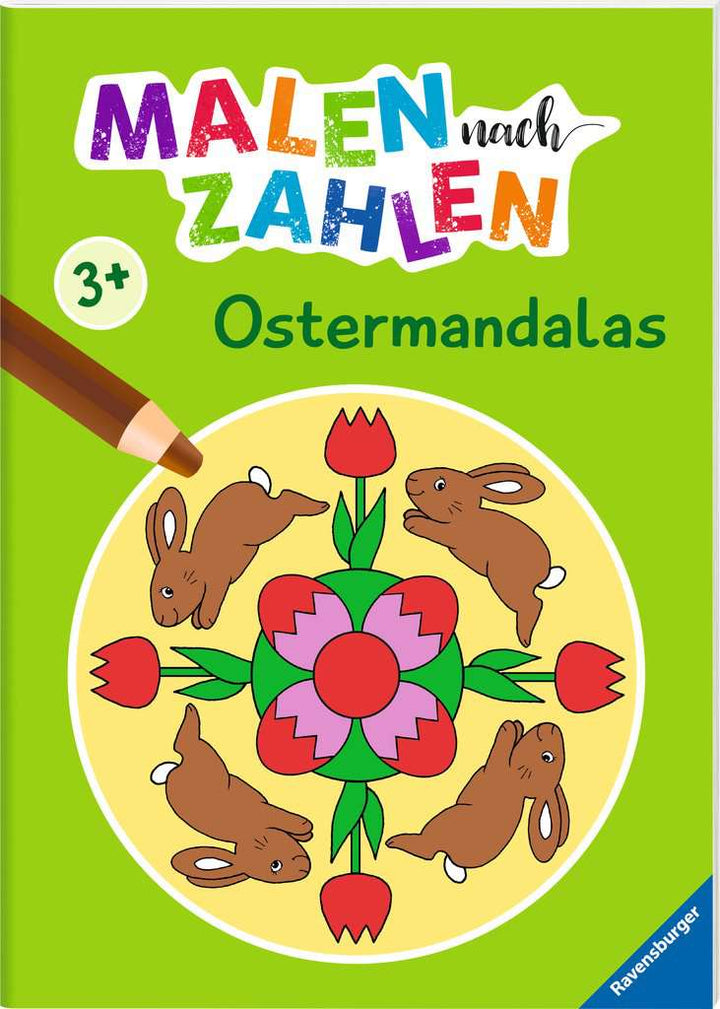 Ravensburger Malen nach Zahlen ab 3 Jahren Ostermandalas - 24 Motive - Malheft für Kinder - Nummerierte Ausmalfelder