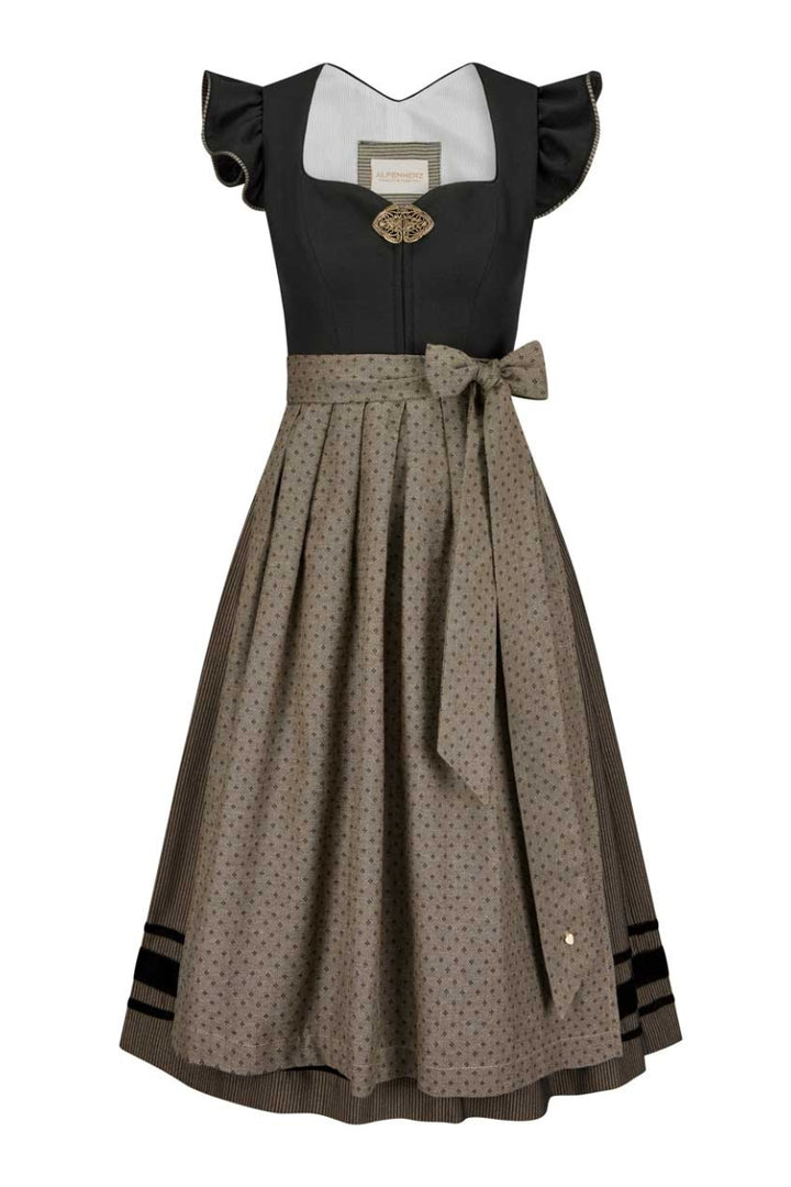 Dirndl Marie mit abnehmbarem Flügelarm in schwarz von Alpenherz