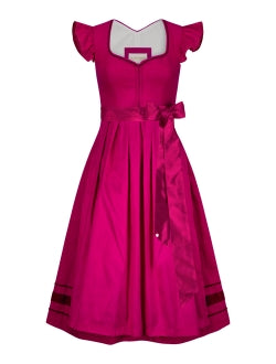 Dirndl Marie mit abnehmbarem Flügelarm in fuchsia von Alpenherz