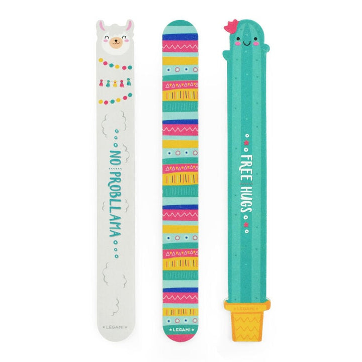 SET OF 3 NAIL FILES - NAILS BEFORE MALES - LLAMA