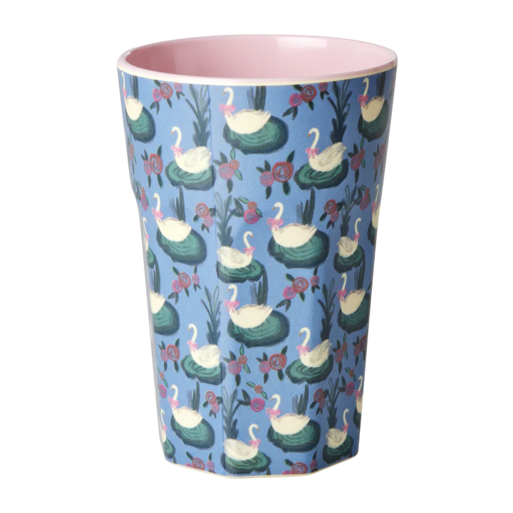 Melamine Cup with Swan Lake Print - l - 400 ml