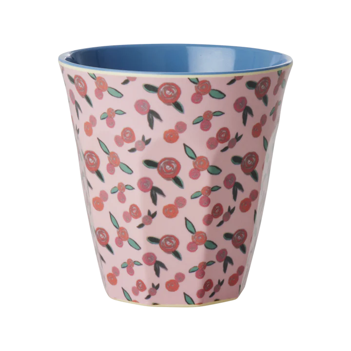 Melamine Cup with Rose Print - Medium - 250 ml