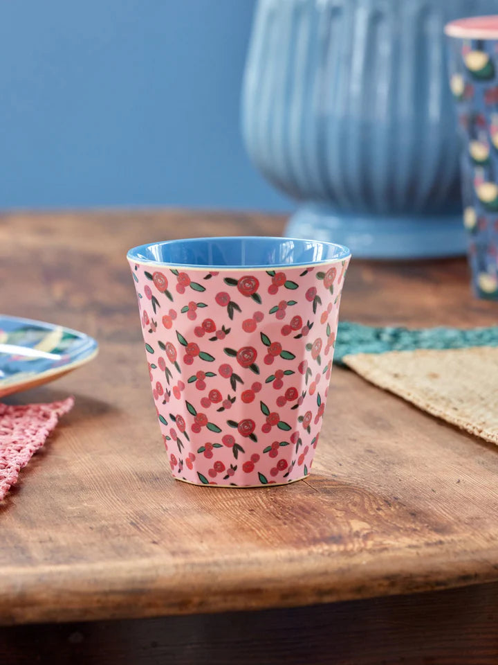 Melamine Cup with Rose Print - Medium - 250 ml