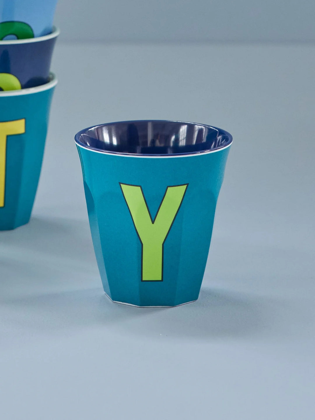 Melamine Cup with the Letter Y - Emerald - Medium - 250 ml