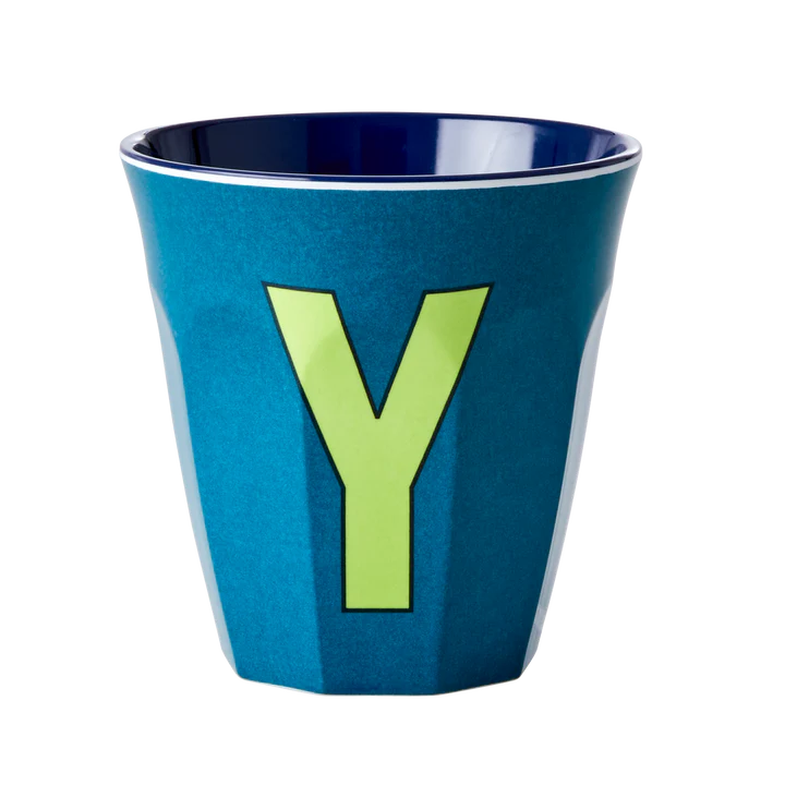 Melamine Cup with the Letter Y - Emerald - Medium - 250 ml