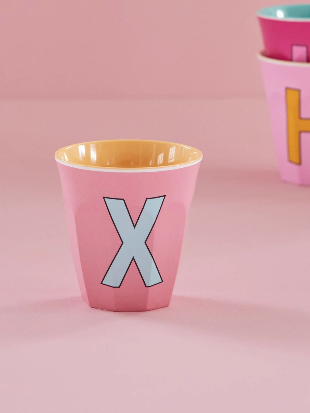 Melamine Cup with the Letter X - Dark Powder - Medium - 250 ml