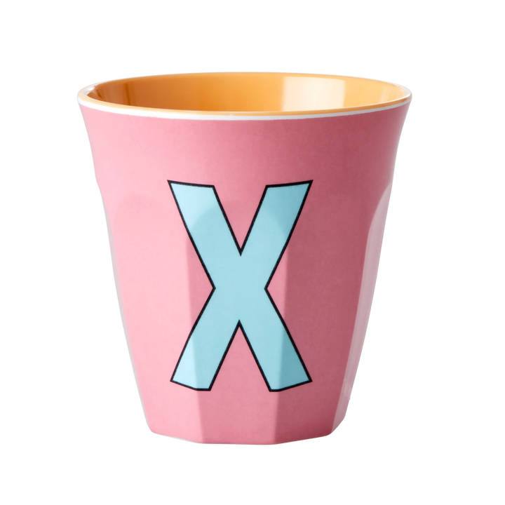 Melamine Cup with the Letter X - Dark Powder - Medium - 250 ml