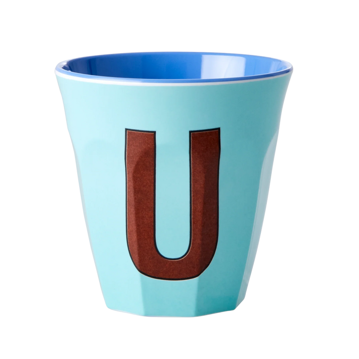 Melamine Cup with the Letter U - Mint - Medium - 250 ml