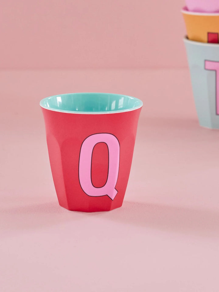 Melamine Cup with the Letter Q - Pink - Medium - 250 ml