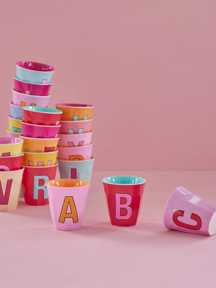 Melamine Cup with the Letter Q - Pink - Medium - 250 ml