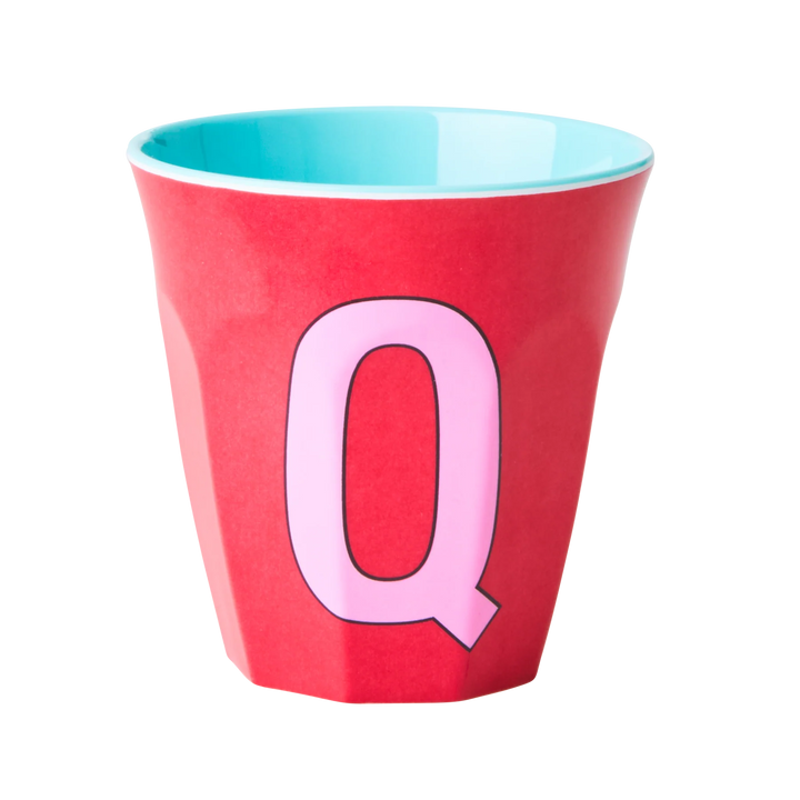 Melamine Cup with the Letter Q - Pink - Medium - 250 ml