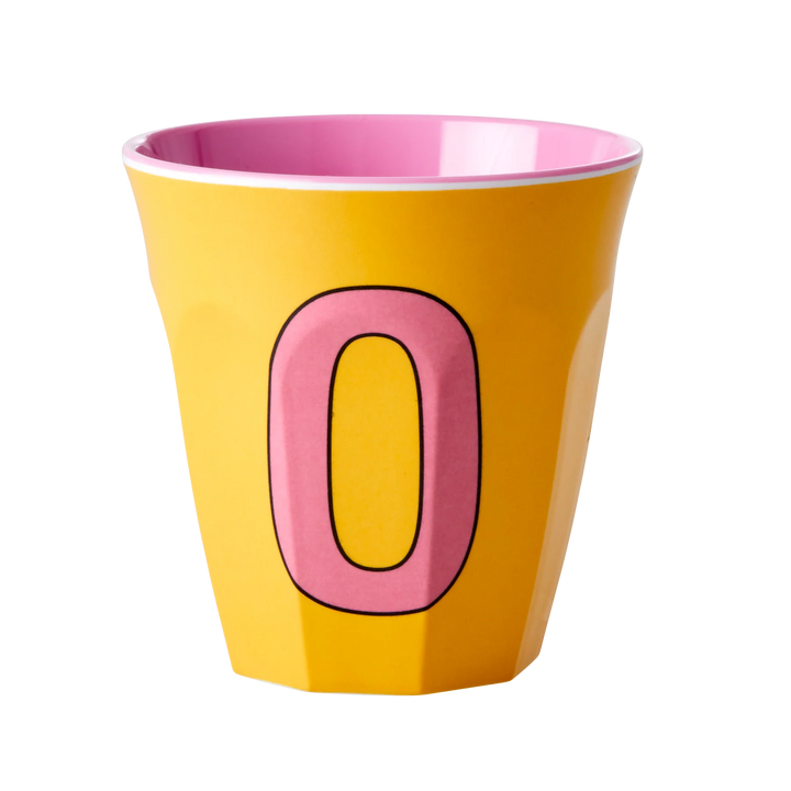 Melamine Cup with the Letter O - Yellow - Medium - 250 ml