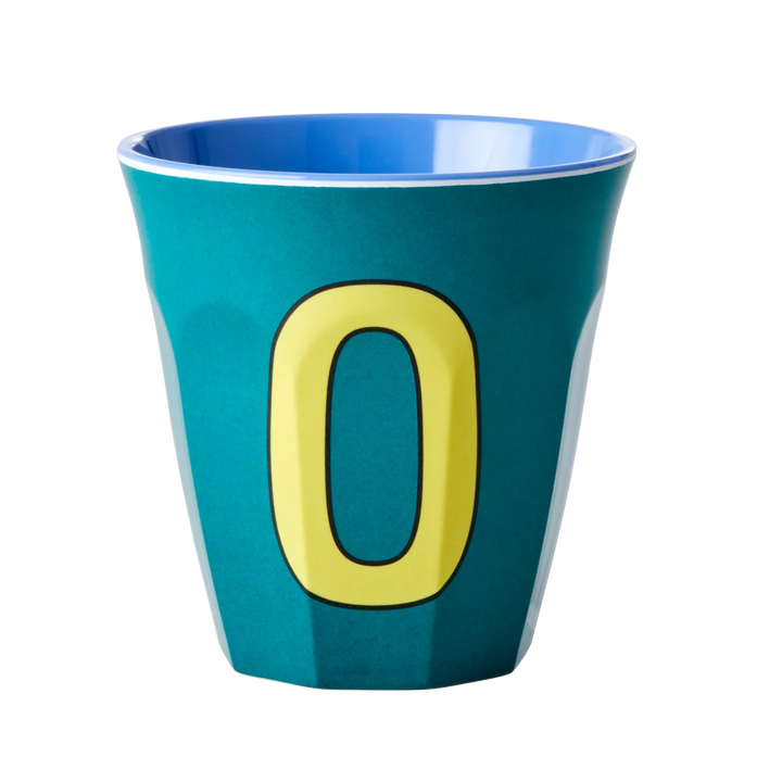 Melamine Cup with the Letter O - Green - Medium - 250 ml