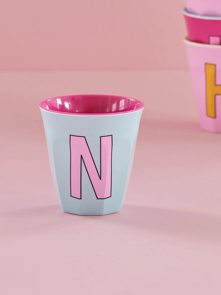 Melamine Cup with the Letter N - Mint - Medium - 250 ml