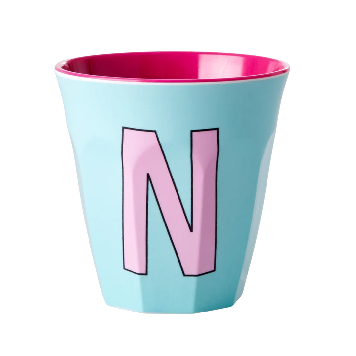 Melamine Cup with the Letter N - Mint - Medium - 250 ml