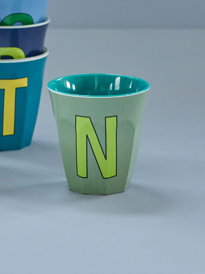 Melamine Cup with the Letter N - Khaki - Medium - 250 ml