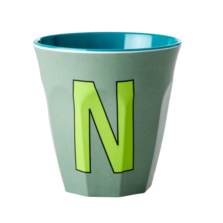 Melamine Cup with the Letter N - Khaki - Medium - 250 ml