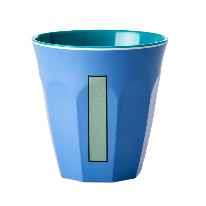 Melamine Cup with the Letter I - New Dusty Blue - Medium - 250 ml