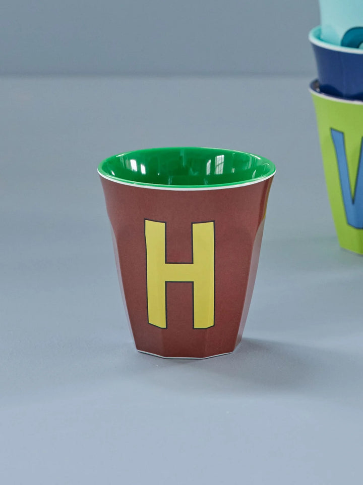 Melamine Cup with the Letter H - Brown - Medium - 250 ml