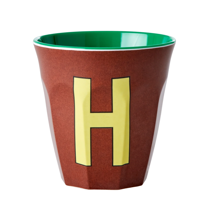 Melamine Cup with the Letter H - Brown - Medium - 250 ml