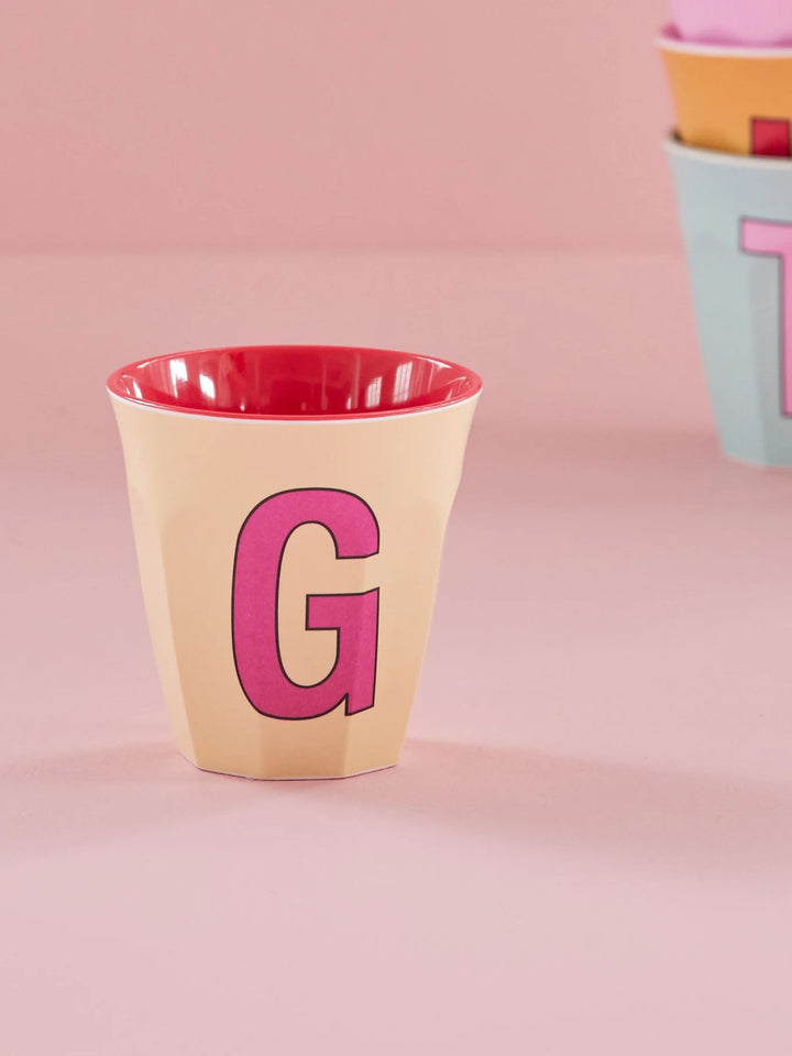 Melamine Cup with the Letter G - Pastel Yellow - Medium - 250 ml