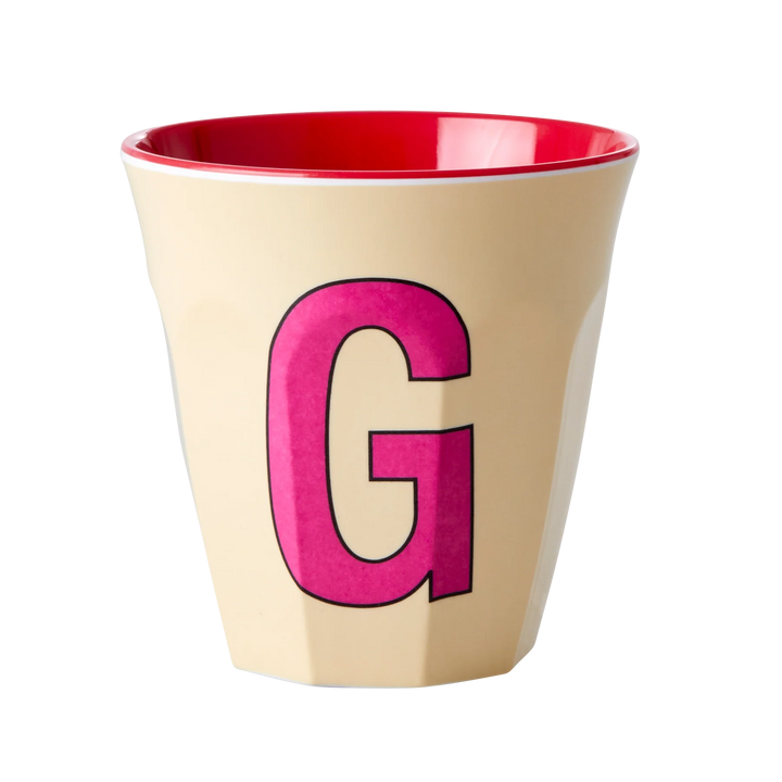 Melamine Cup with the Letter G - Pastel Yellow - Medium - 250 ml