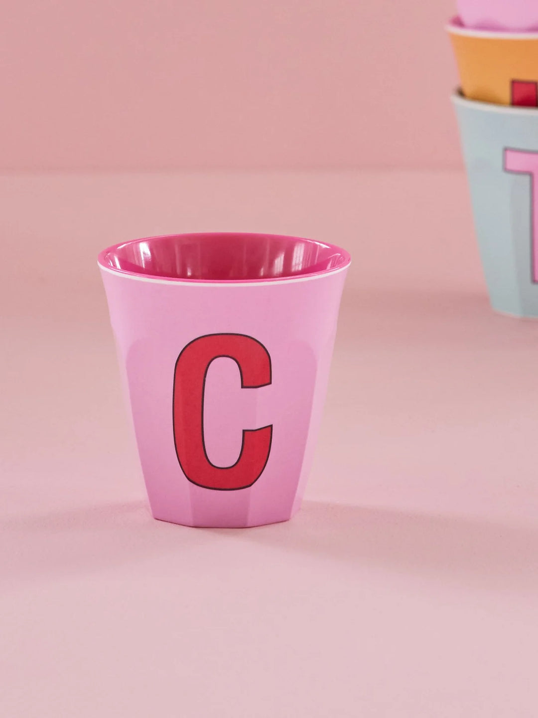 Melamine Cup with the Letter C - Pink - Medium - 250 ml