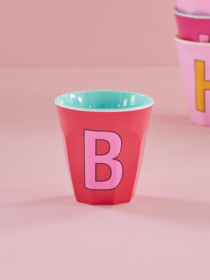 Melamine Cup with the Letter B - Red Kiss - Medium - 250 ml