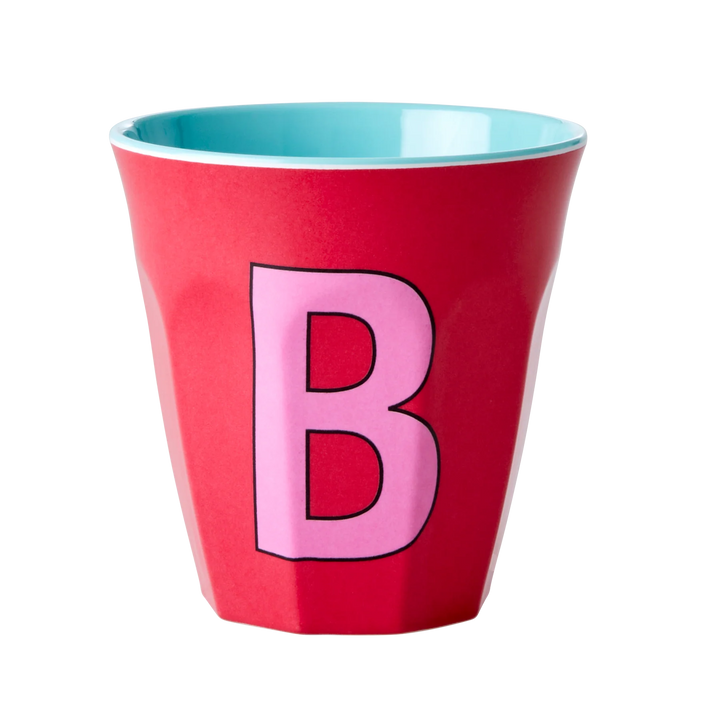 Melamine Cup with the Letter B - Red Kiss - Medium - 250 ml