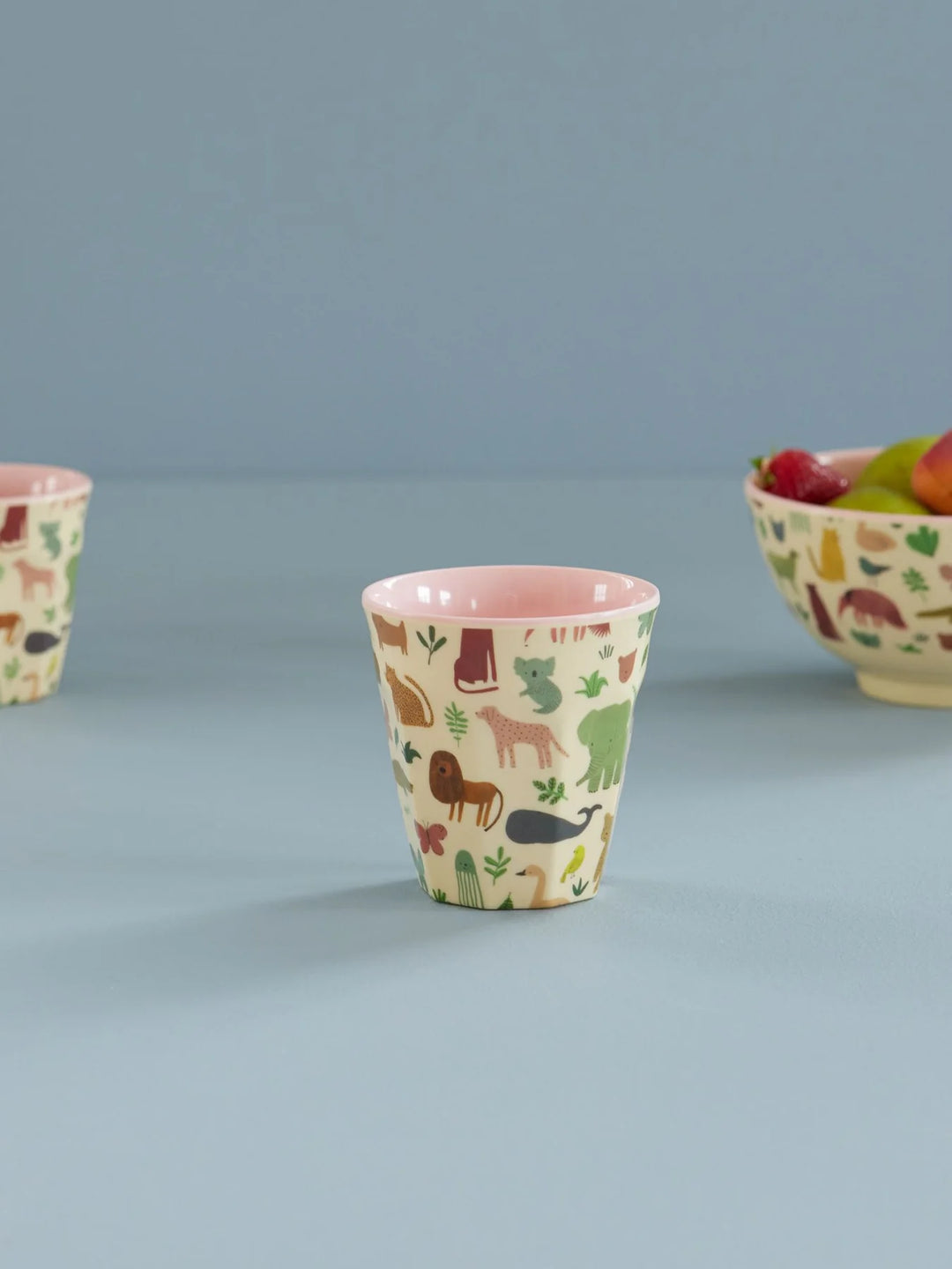 Melamine Cup with Sweet Jungle Print - Pink -Two Tone - Medium - 250 ml