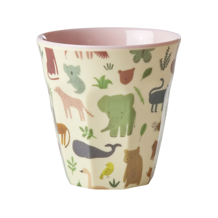 Melamine Cup with Sweet Jungle Print - Pink -Two Tone - Medium - 250 ml