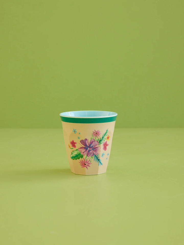 Medium Melamine Cup - Cream - Arda Bloom Print