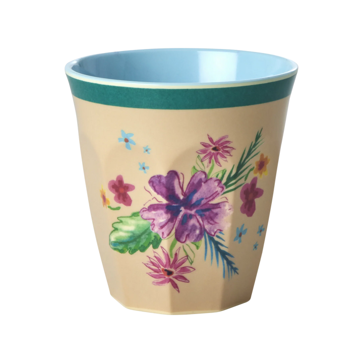 Medium Melamine Cup - Cream - Arda Bloom Print